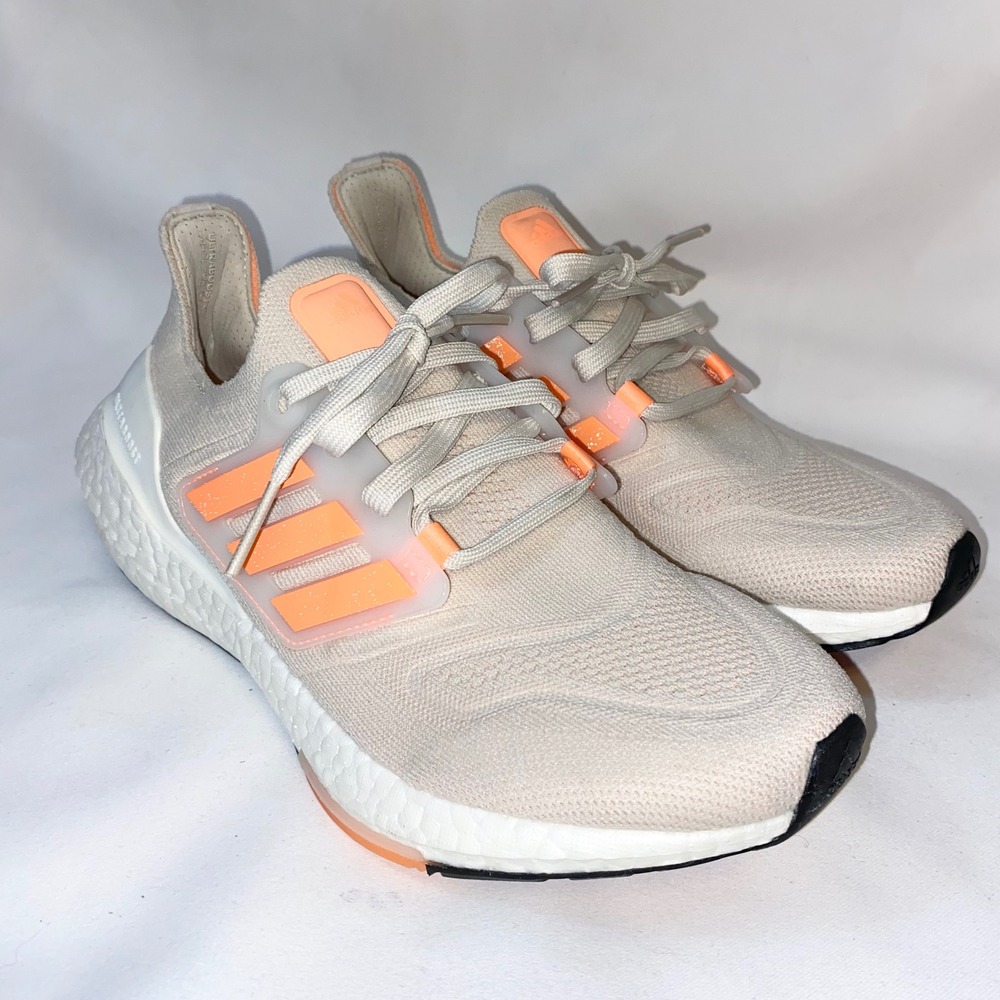 adidas Women's Athletic Shoes Beige with Peach Accents